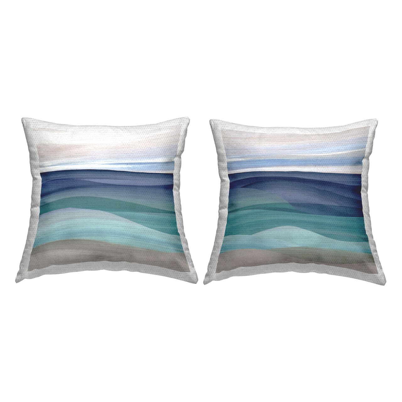 Stupell Industries Modern Beach Scene 2pc Outdoor Pillow Set, 18 x 7 x 18